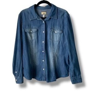 G.H. BASS & Co. Blue Heritage Shirt Button Up Blue XXL